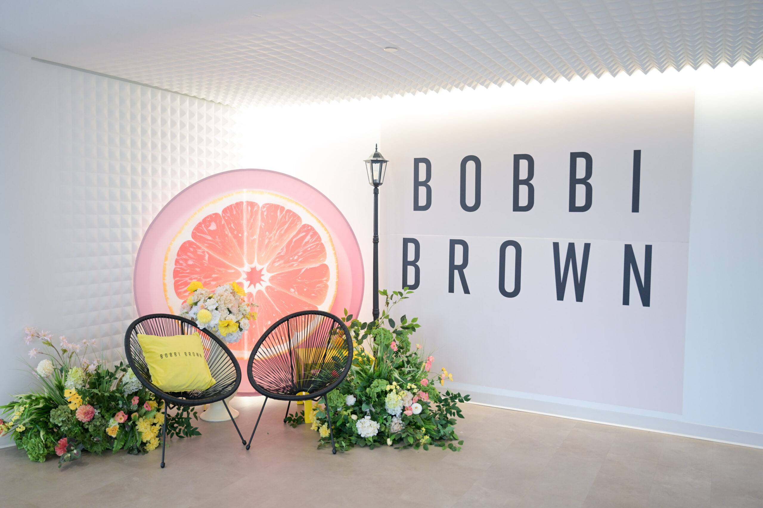 Wide view of the Bobbi Brown Vitamin Enriched Face Base brand environment designed by Alexandria Design House